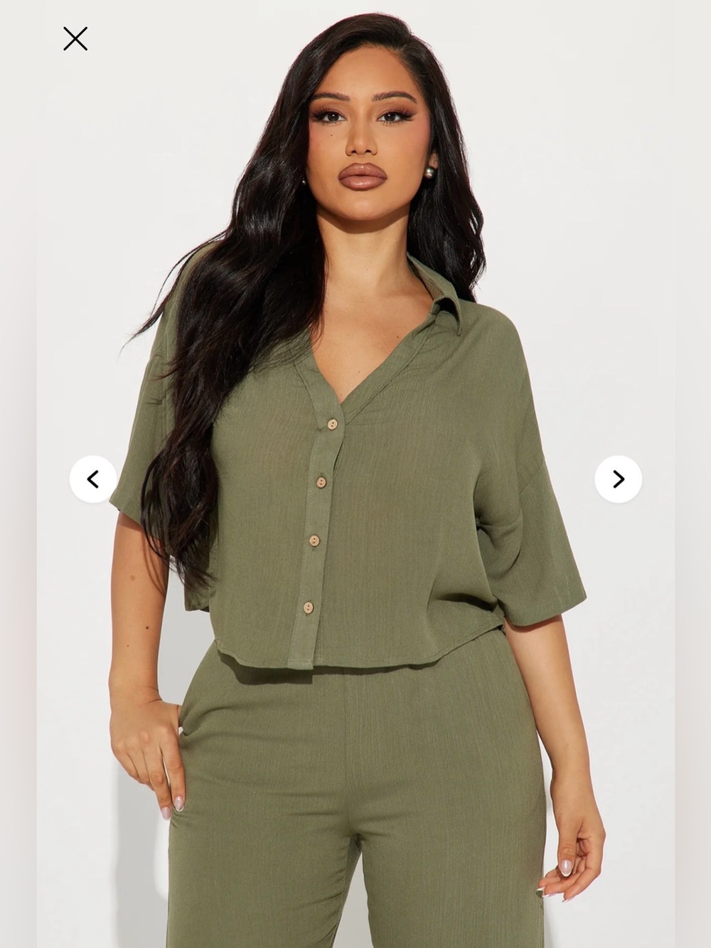 Fashion Nova Linen Crop Top (size Large)